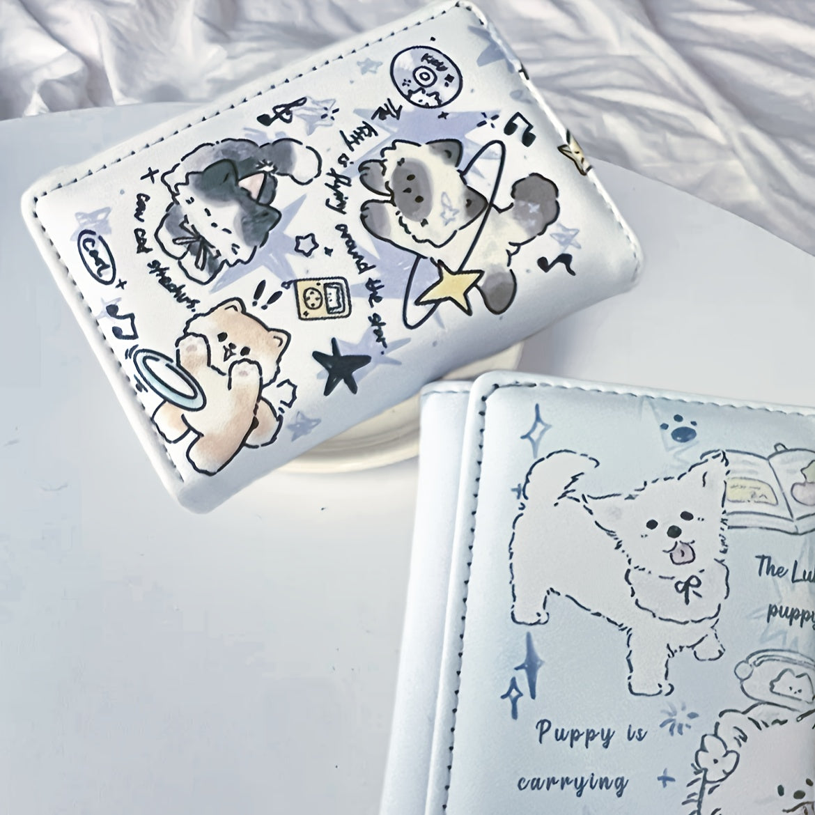 kitten star trifold wallet couple style   large