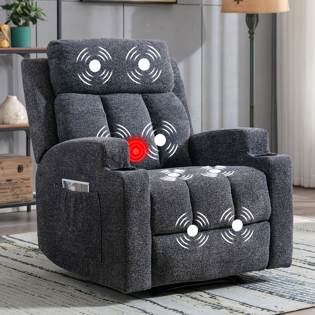 manual recliner chair massage heat ergonomic