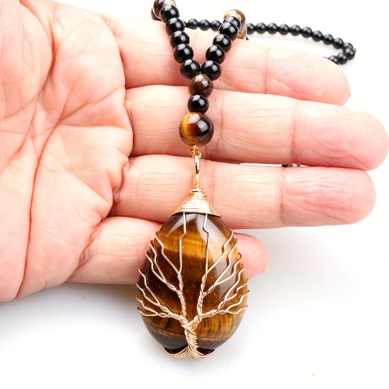 natural tigers   necklace women men