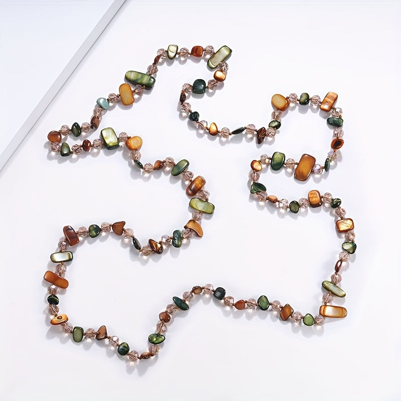 a creative bohemian style colorful resin multi layer long