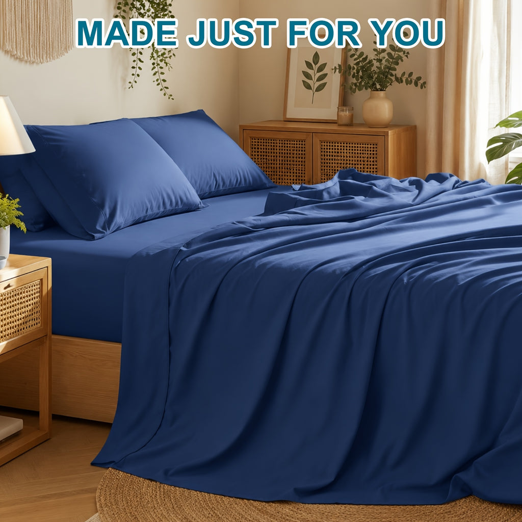 3 4pcs cooling bamboo bed sheet set 3000 tc extra deep
