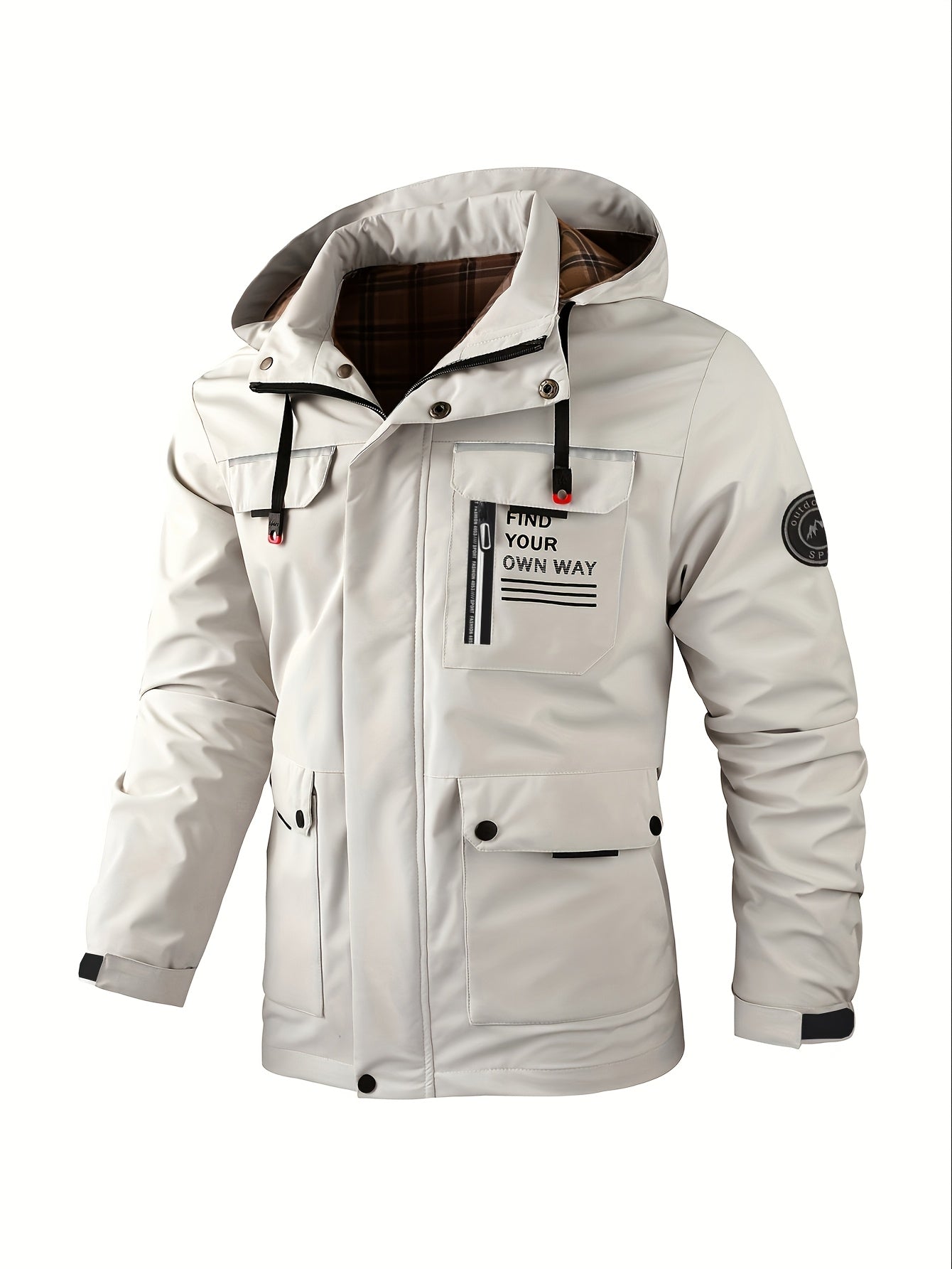 new mens multi pocket cargo jacket mens outdoor windbreaker