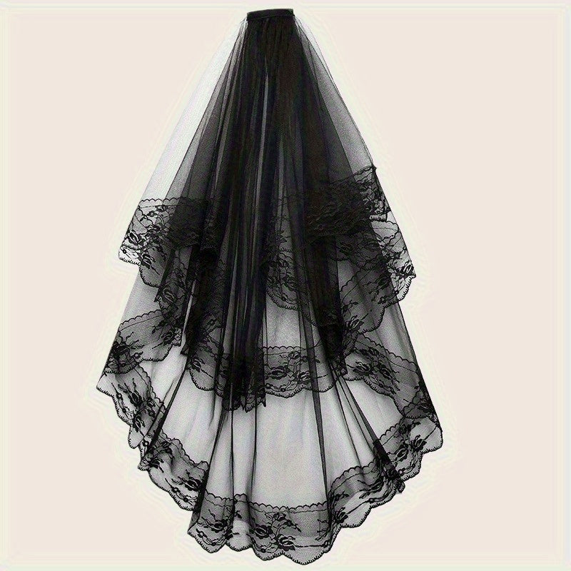 halloween influencer high aesthetic black white vintage lace