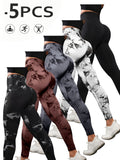 5pcs set womens high waisted leggings soft supportive