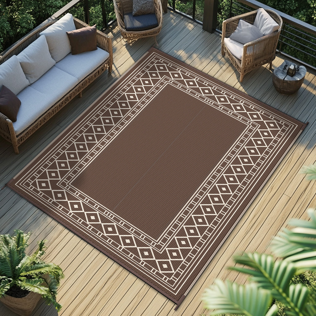 outdoor mat reversible plastic straw camping mat patio deck