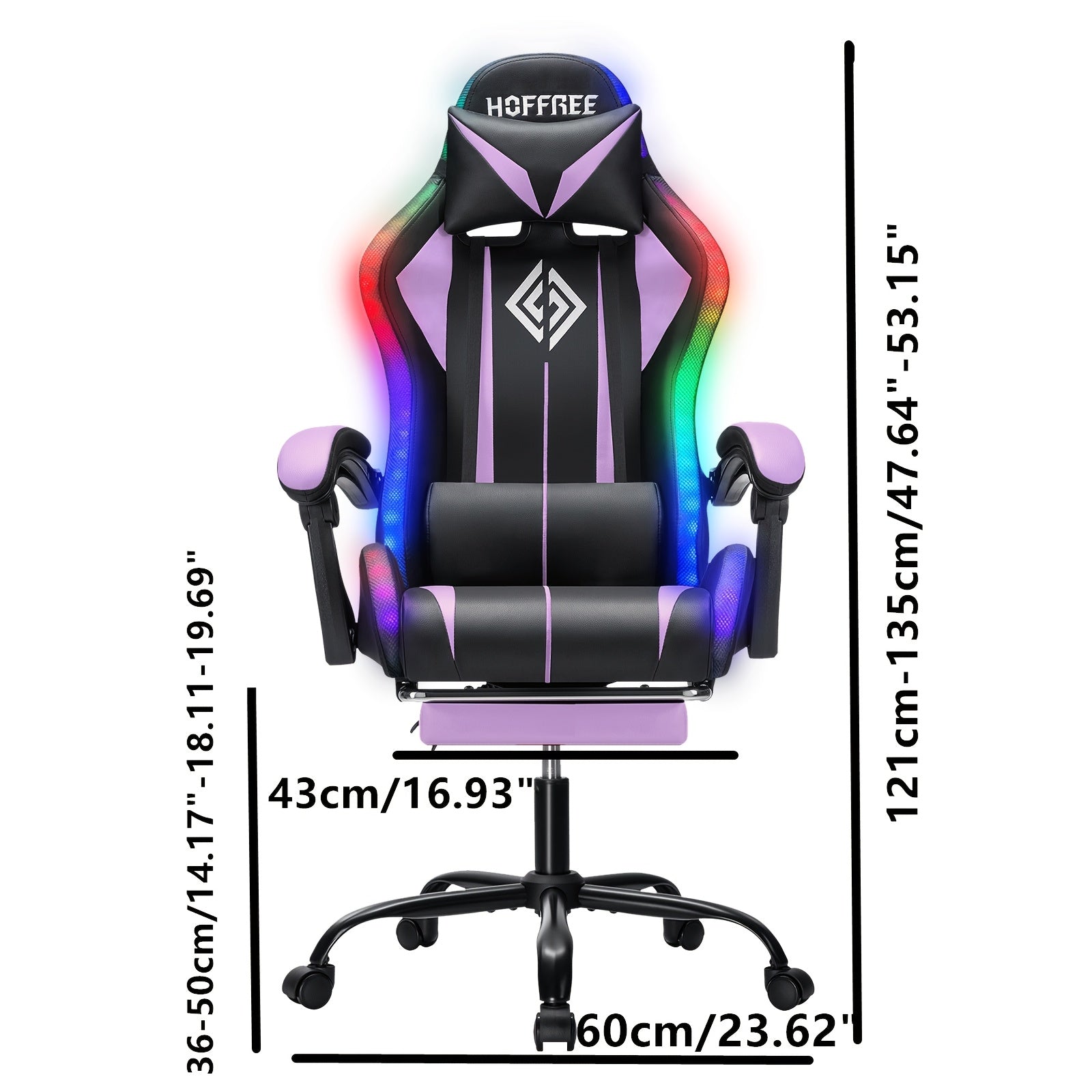 rgb gaming chair led lights massage ergonomic computer chair