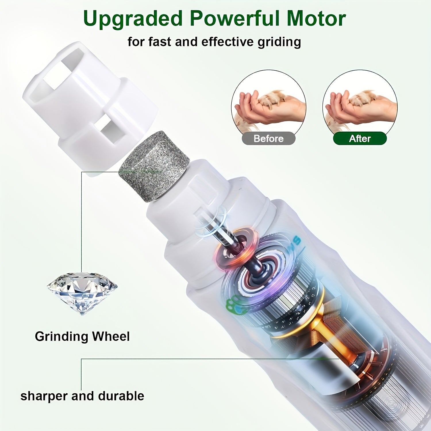 professional electric dog nail grinder trimmer 2 speed pet