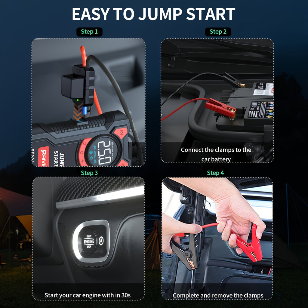 jump starter air compressor 5 in 1 function jump box 5000a