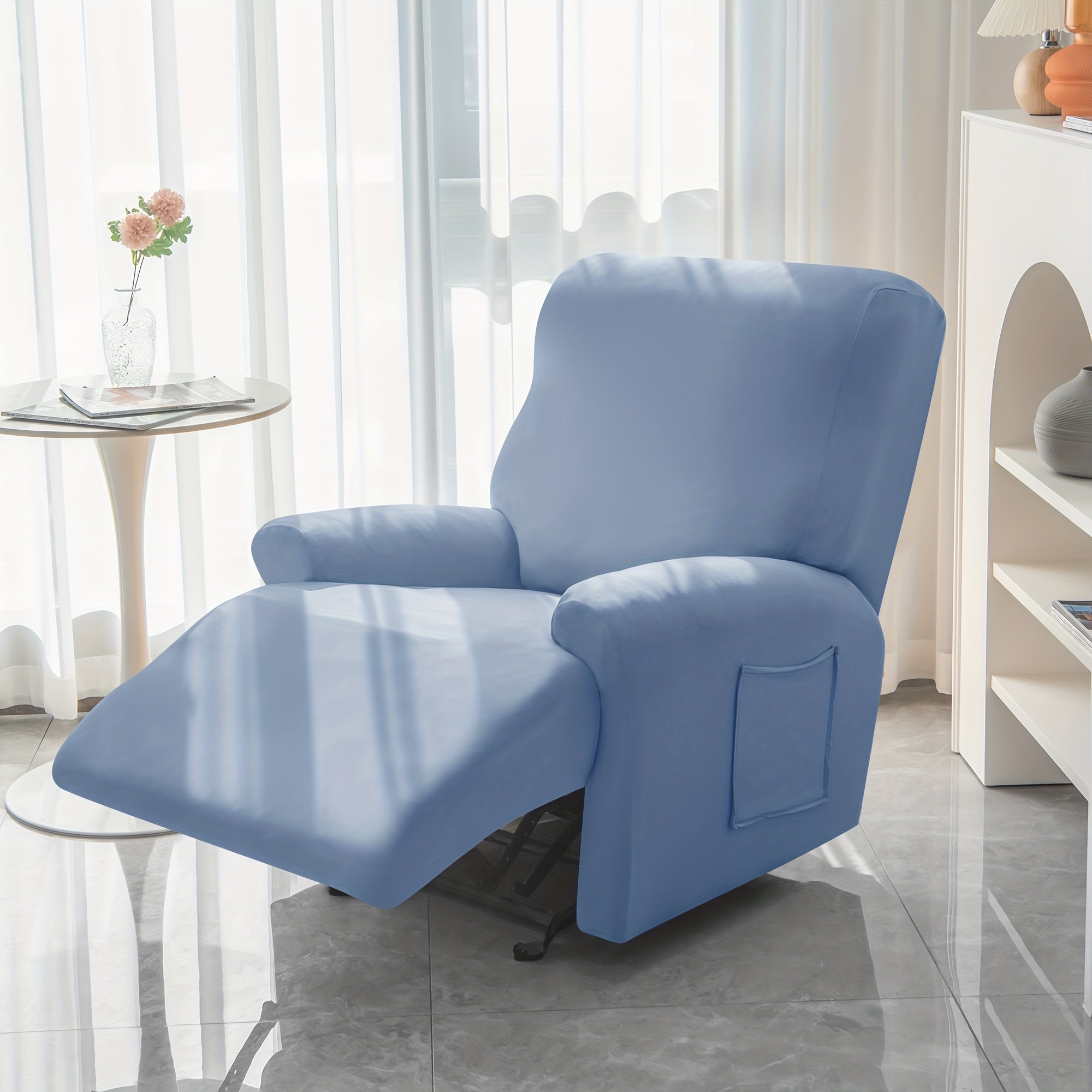 1 2 3 seater fiber fabric recliner sofa cover segmented