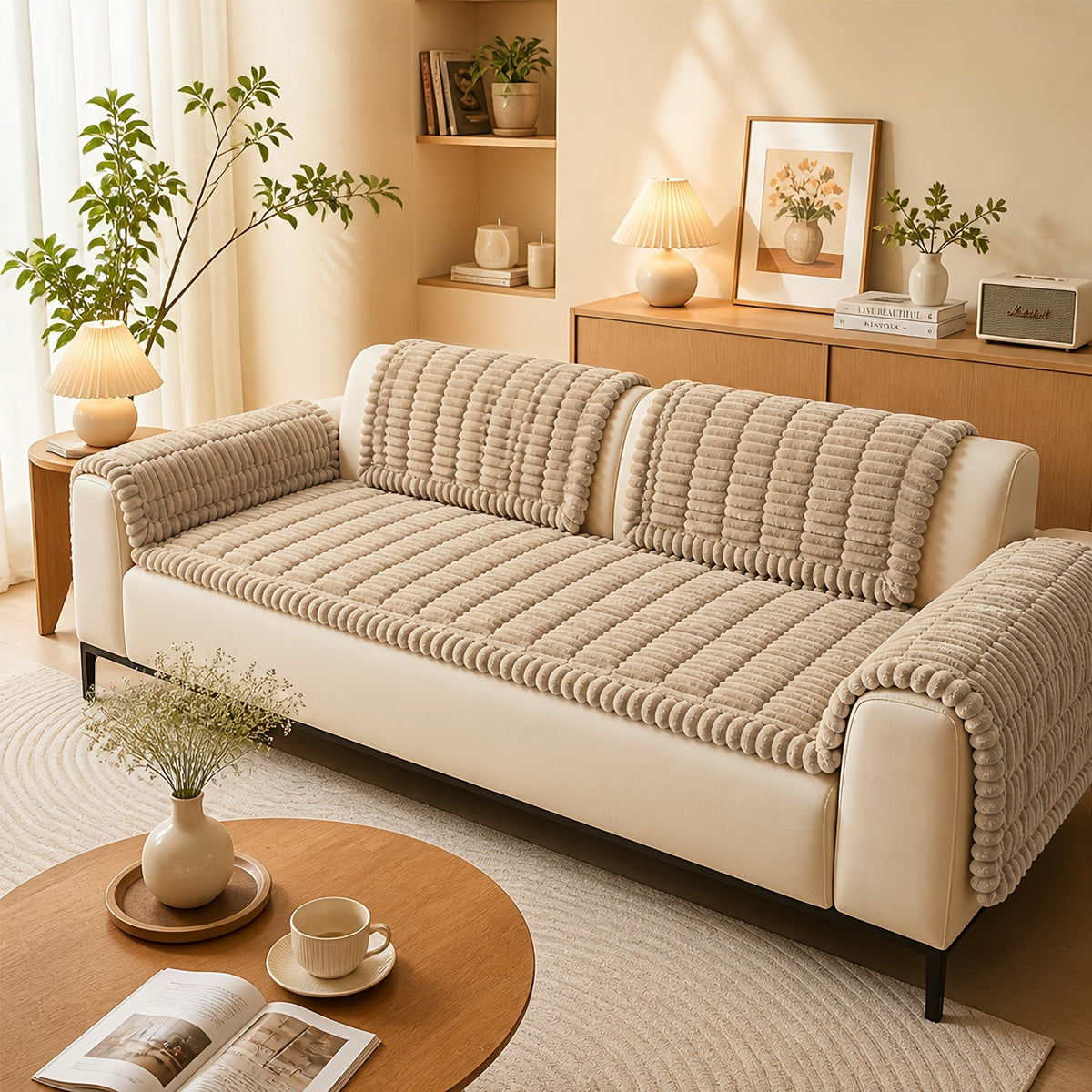 1  quilted thick sofa cushion bohemian style removable