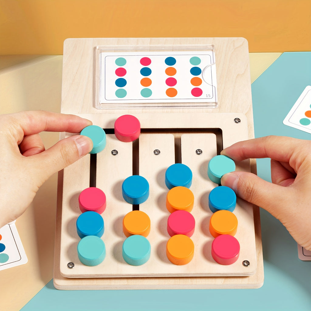 wooden color puzzle enhance   focus hand eye