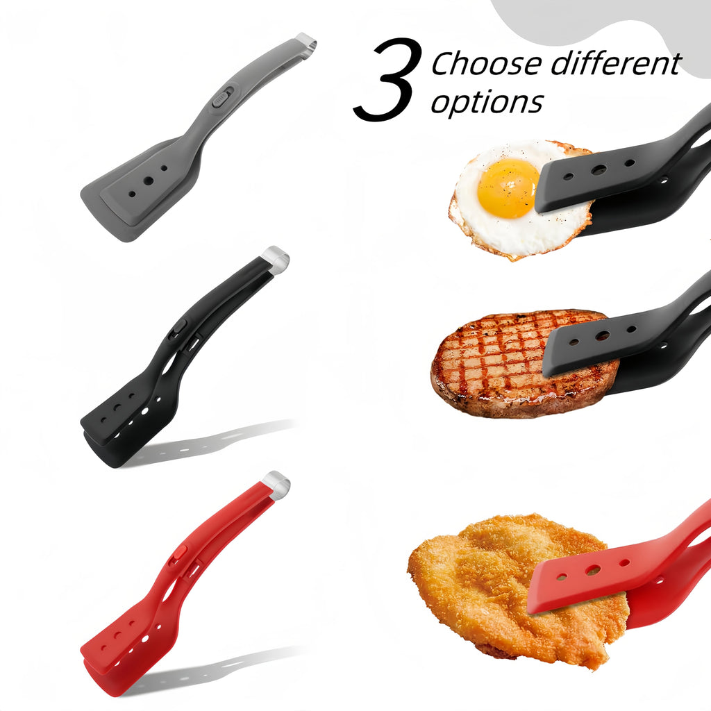 2 in 1 stainless steel silicone cooking tongs bbq