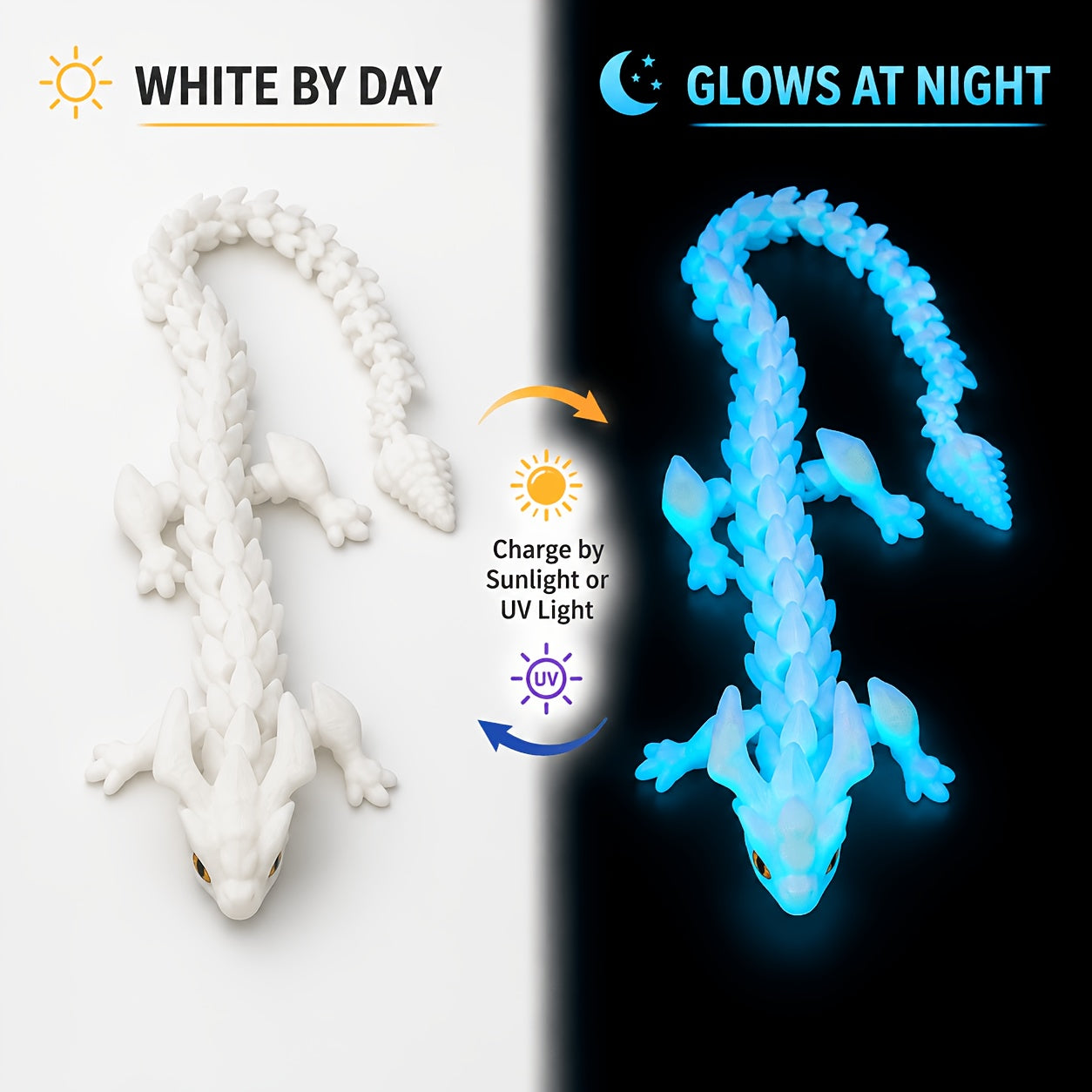 2 4pcs set glow in   dragon egg set 3d printed