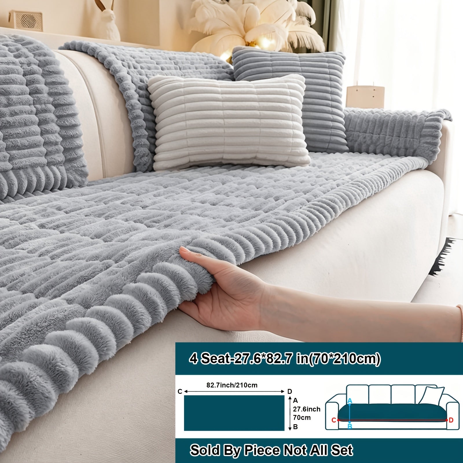 1  quilted thick sofa cushion bohemian style removable