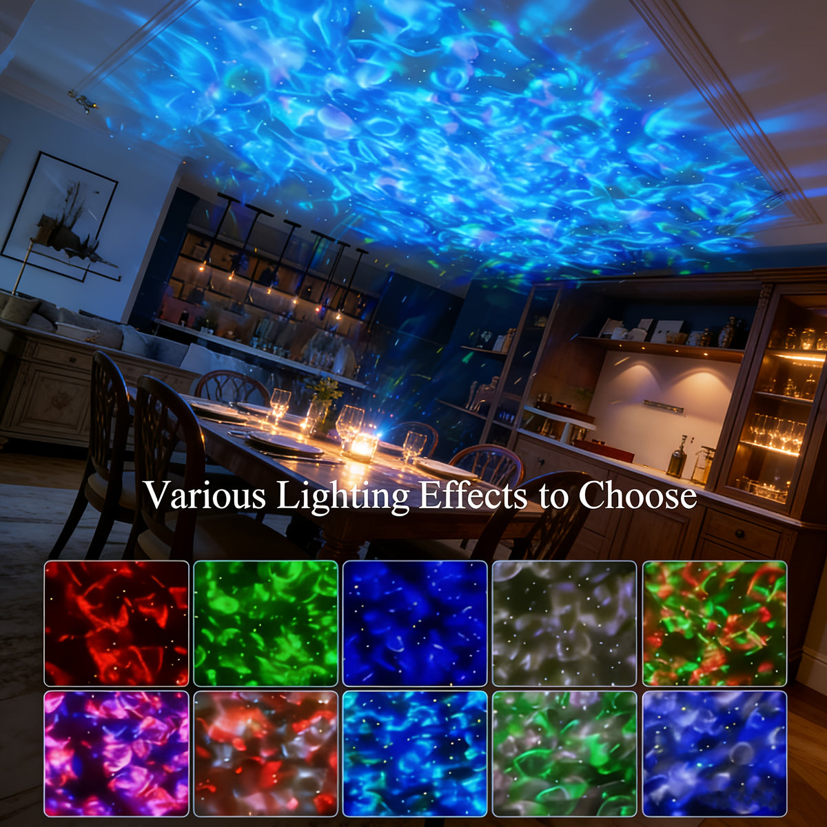 16 color adjustable starry sky projection wave night light