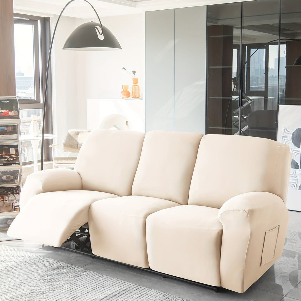 1 2 3 seater fiber fabric recliner sofa cover segmented