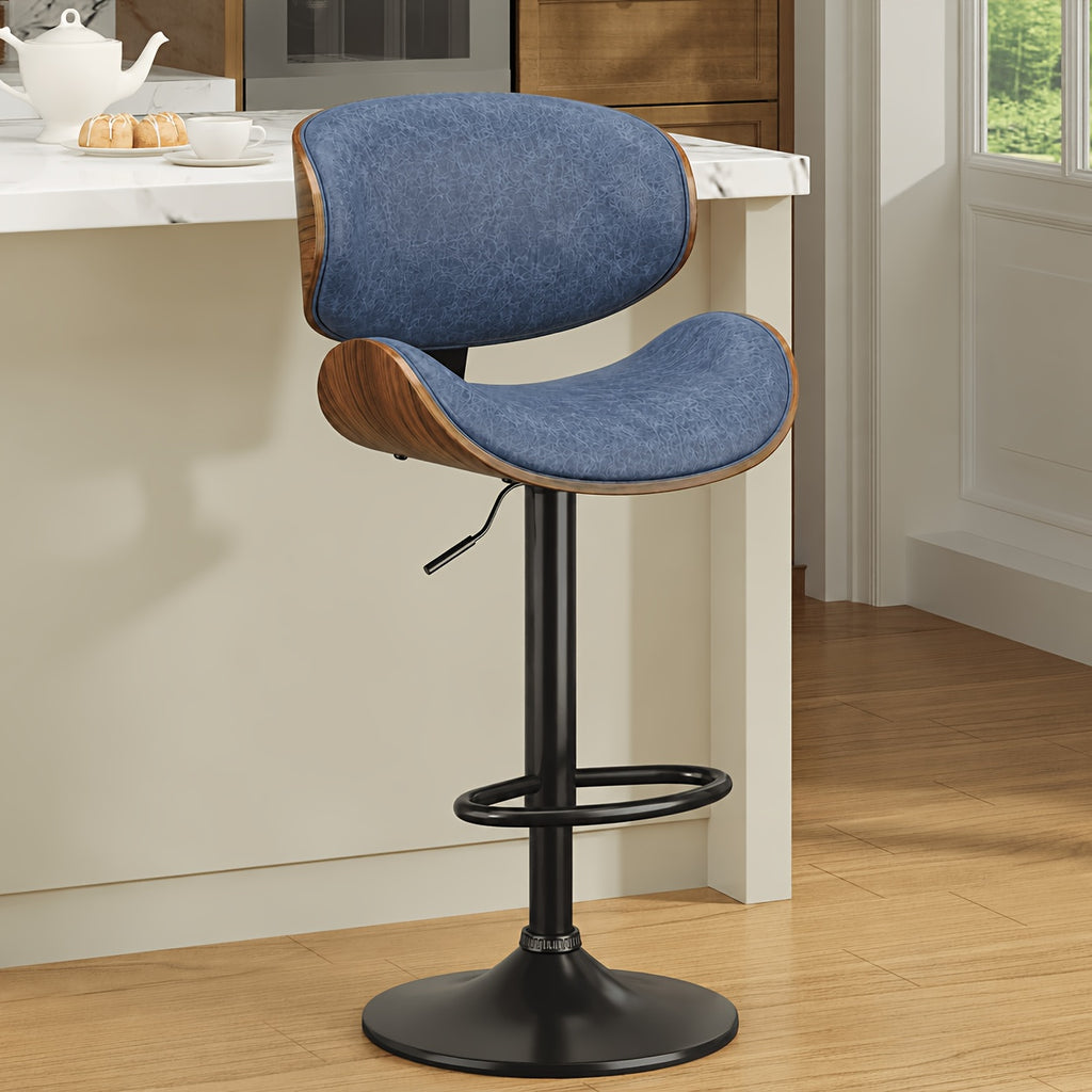 1 2pcs bar stools adjustable swivel faux leather bar stool