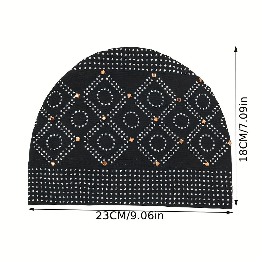womens fashionable encrusted headscarf hat   hat