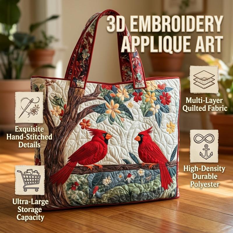 womens red   bird   3d printed quilted