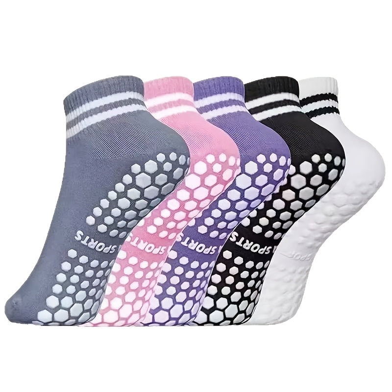 5 pair womens silicone anti slip dance socks suitable yoga
