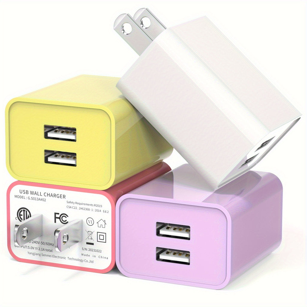 1   3 pack 4 pack 2 1a dual port usb charger block