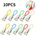 10pcs stylish metal towel clips versatile drying rack