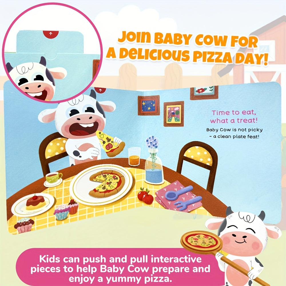 baby cows pizza party push pull books busy book preschool