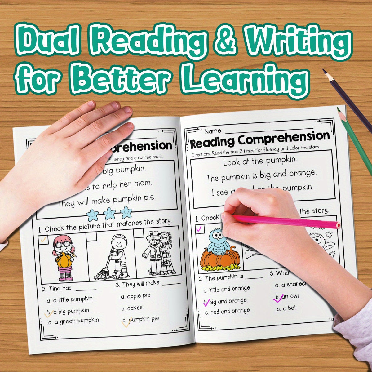reading     a fun   workbook kids