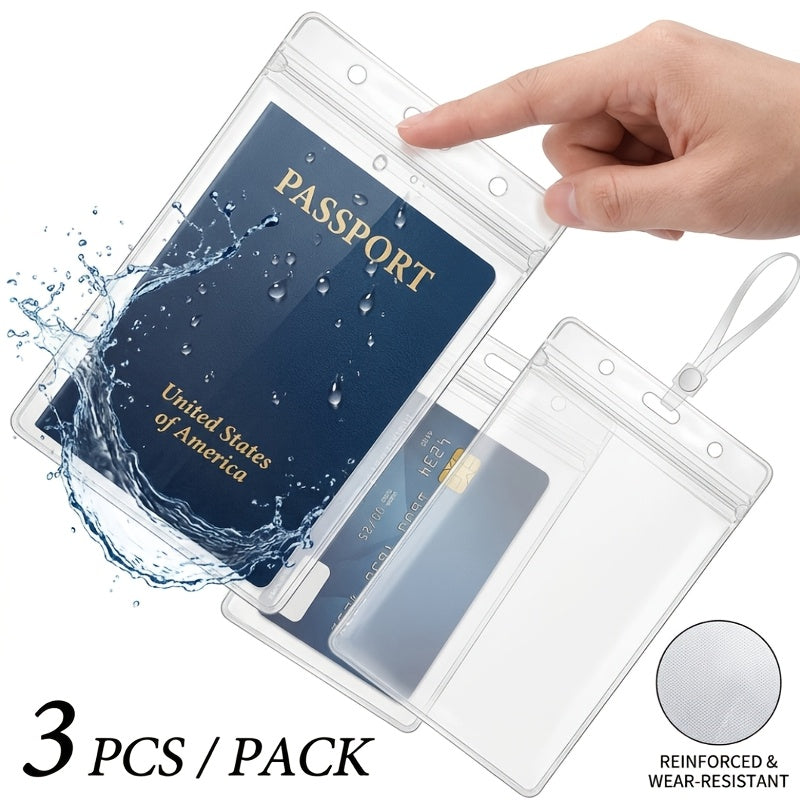 3pcs pack waterproof passport holder anti lost passport