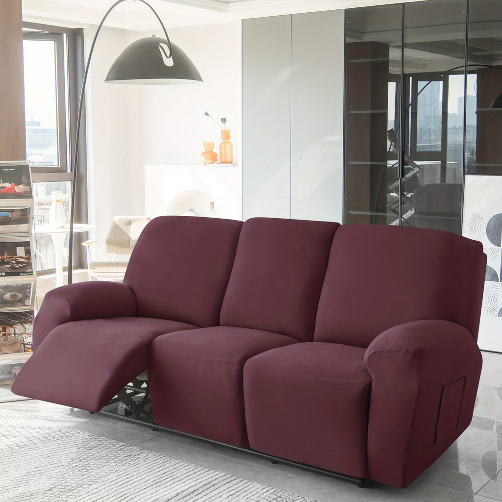 1 2 3 seater fiber fabric recliner sofa cover segmented