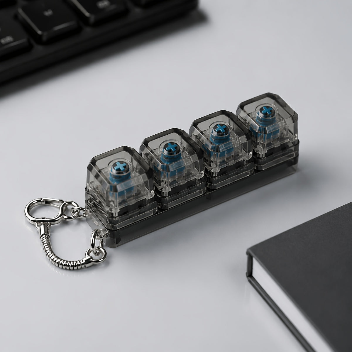 four button press decompression keychain portable fun