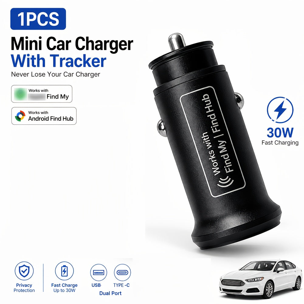 30w car charger gps   usb type c continuous tracking