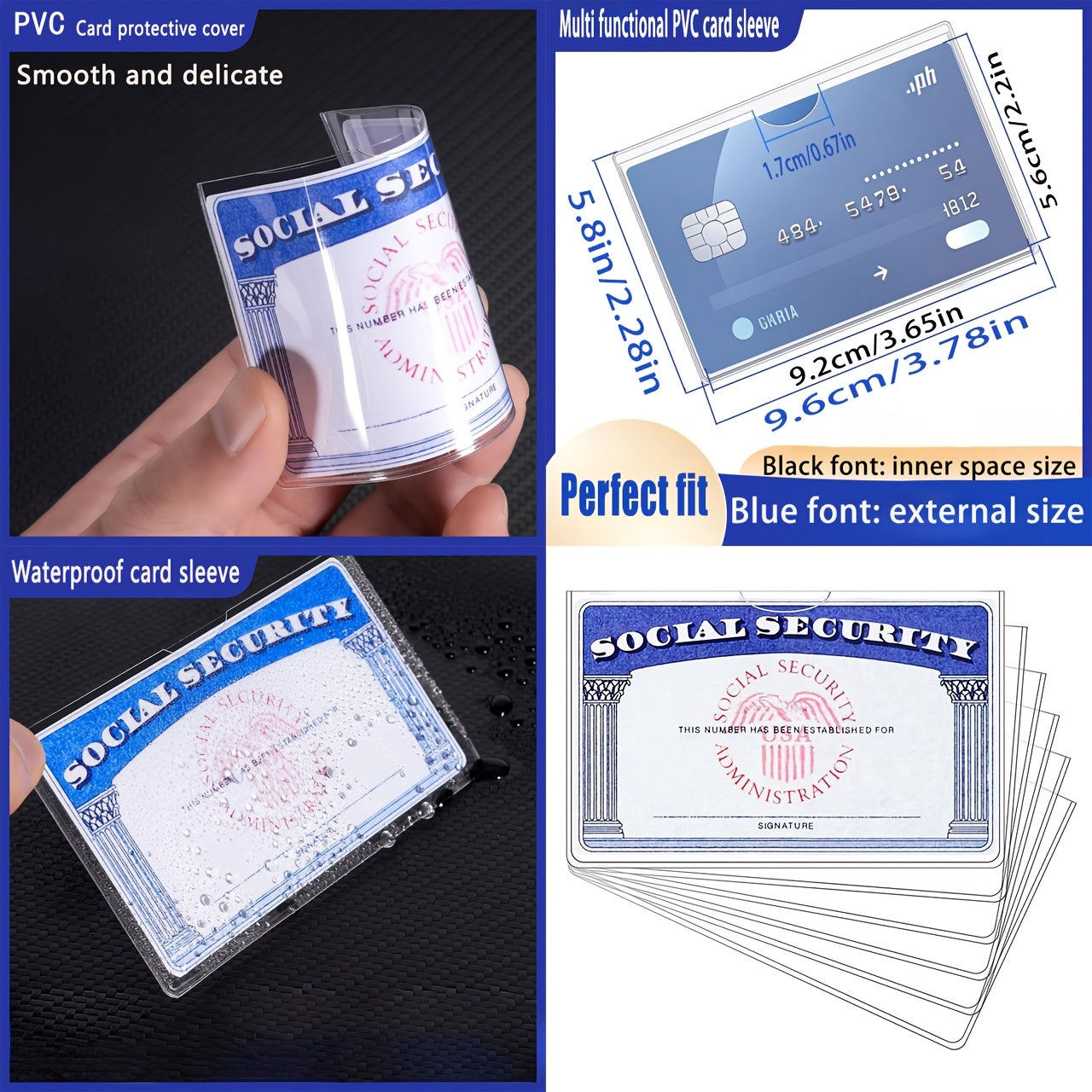 3 7 13 17pcs thickened pvc card protective covers soft
