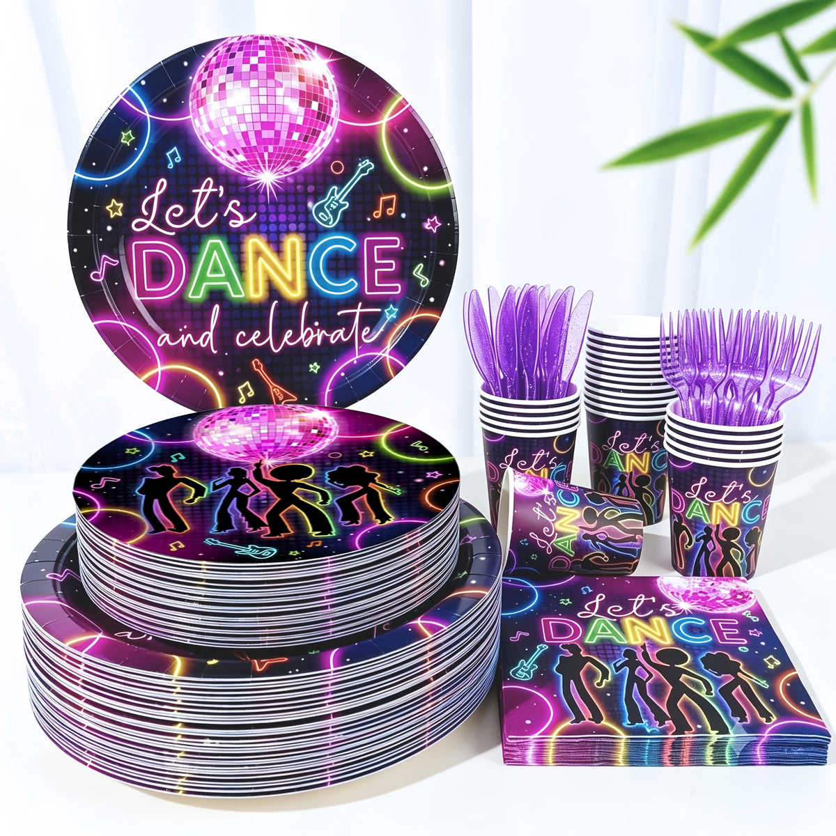 120pcs pcs retro disco party tableware set suitable 20