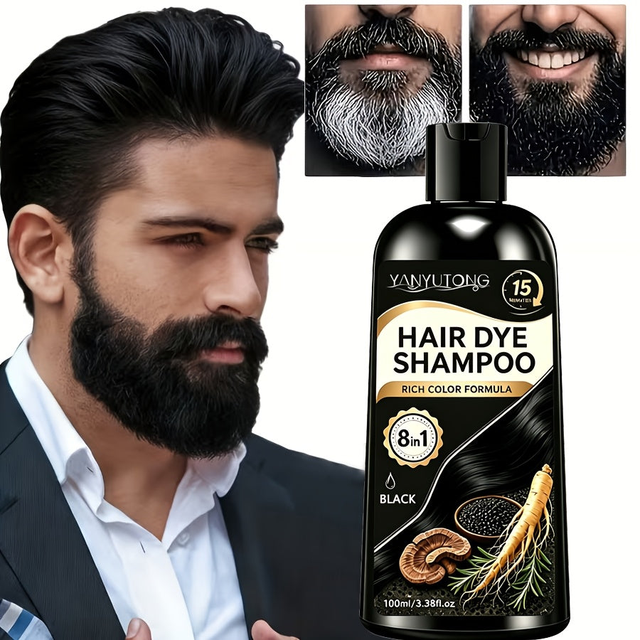 8 in 1   mens beard dye shampoo convenient fast