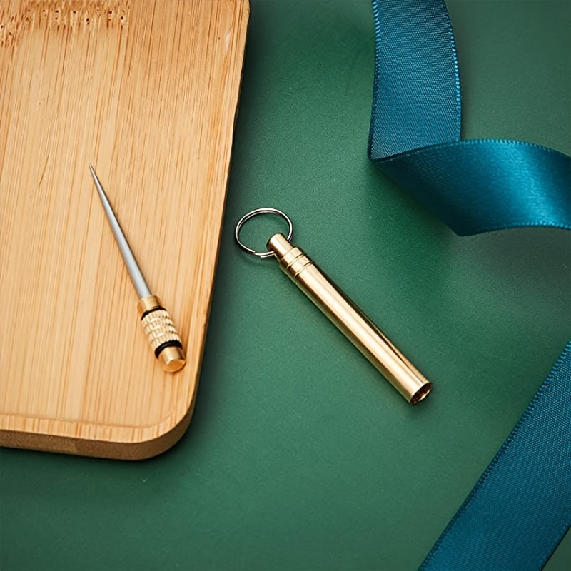 portable stainless toothpicks keychain compact metal holder