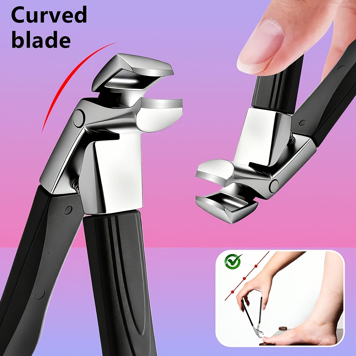 9pcs long handle heavy duty nail clipper set sharp curved