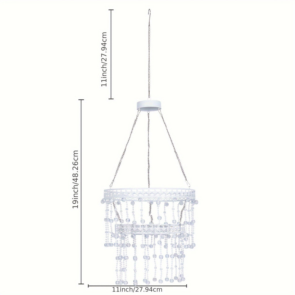 solar hanging crystal chandelier outdoor garden decorative