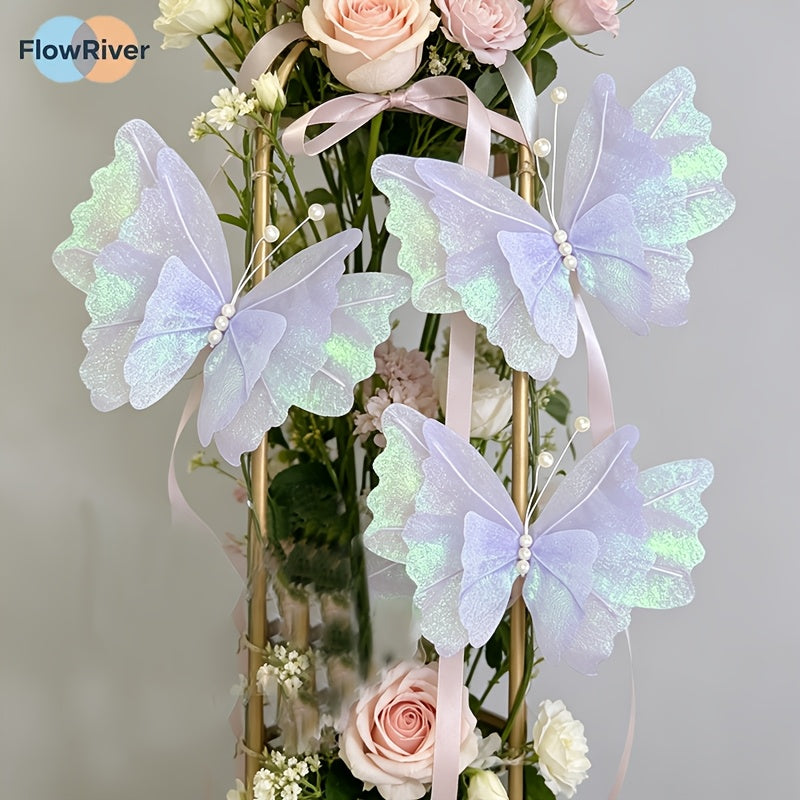 3pcs hangable wedding decorations tinsel gauze artificial