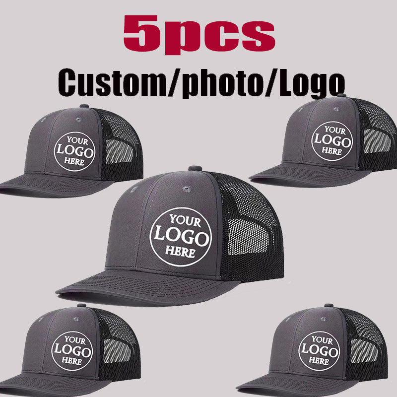 5pcs customizable adjustable trucker baseball caps men women