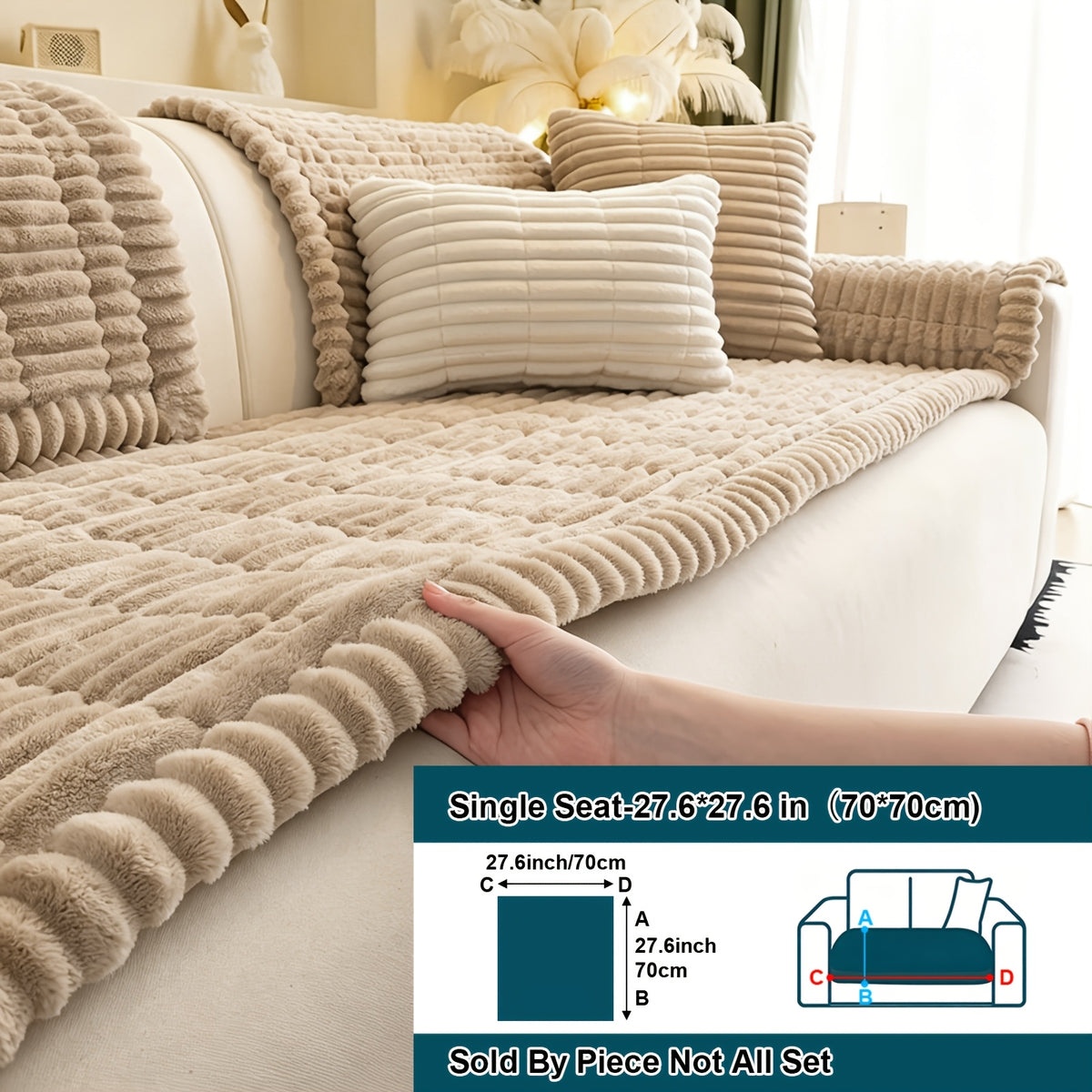 1  quilted thick sofa cushion bohemian style removable