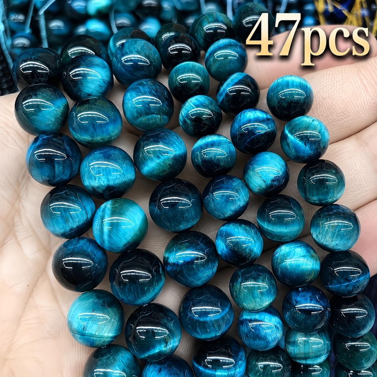 47pcs lake   eye stone loose beads holes glass