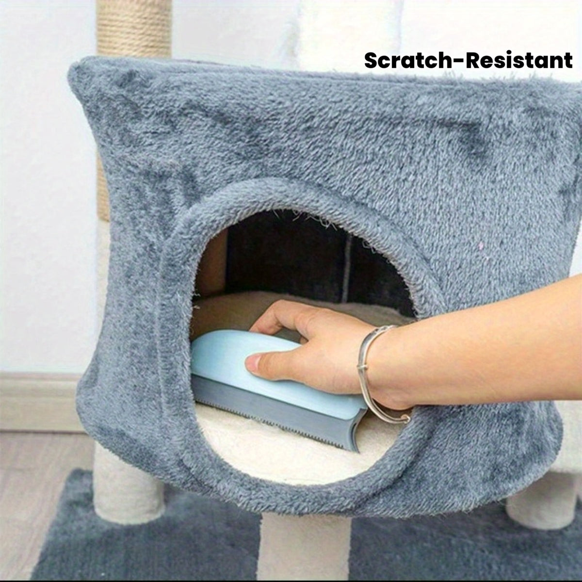 pet hair removal brush scratch resistant rubber bristles