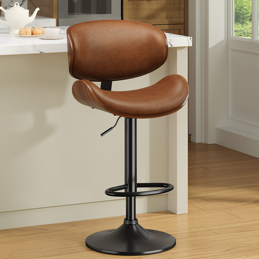1 2pcs bar stools adjustable swivel faux leather bar stool