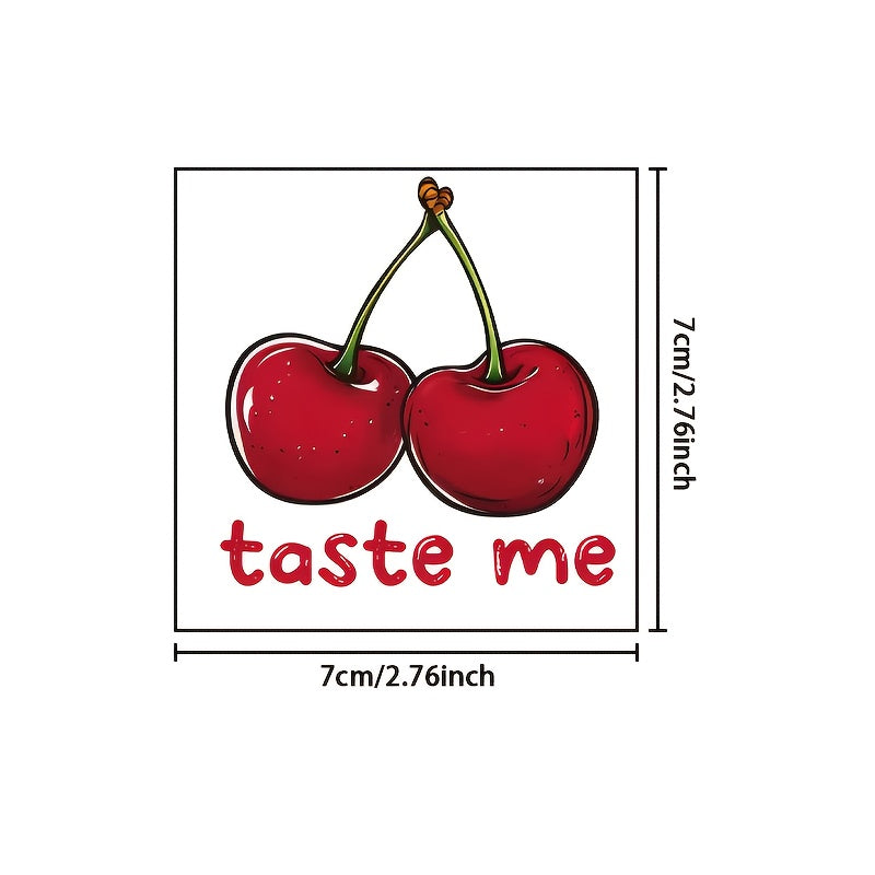 a sweet edgy cherry art temporary tattoo sticker featuring