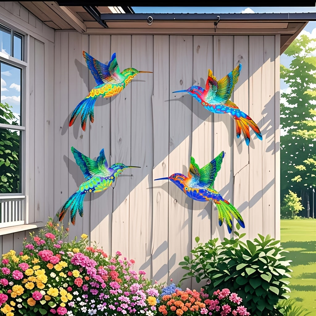 2 5d 2 5d set 4 metal hummingbird wall art decorations