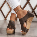 comfortable elegant retro platform wedge sandals women easy