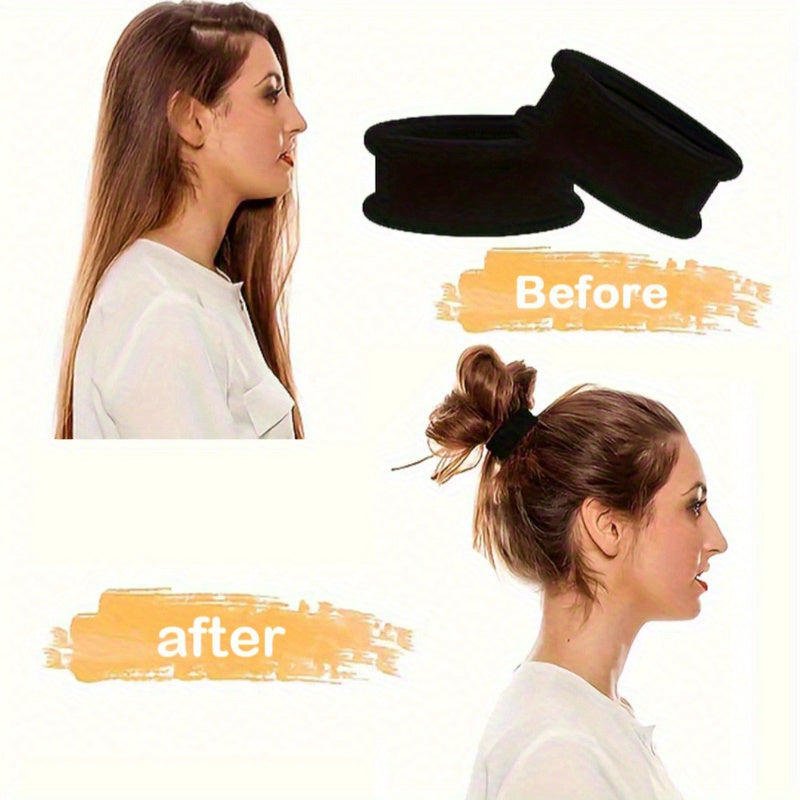 12pcs high elastic   seamless black basic hair tie