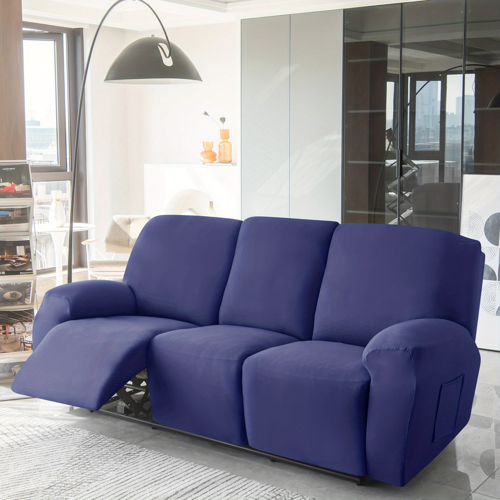 1 2 3 seater fiber fabric recliner sofa cover segmented