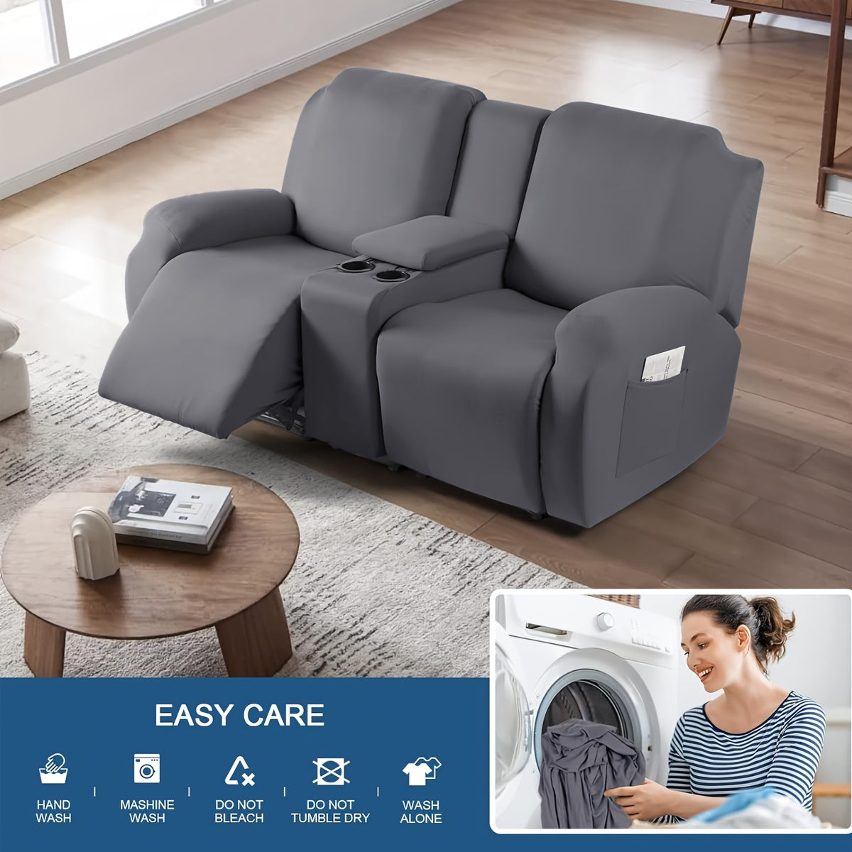 1 2 3 seater fiber fabric recliner sofa cover segmented